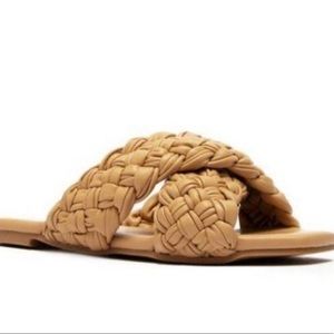 Braided cross over sandals
